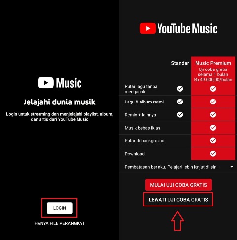 Cara daftar YouTube Music
