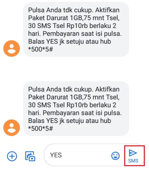 Paket darurat telkomsel