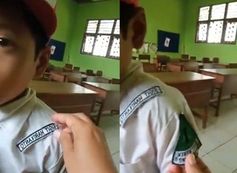 Pakai Seragam dengan Atribut yang Dipasang Terbalik Alasan Anak ini Bikin Sedih