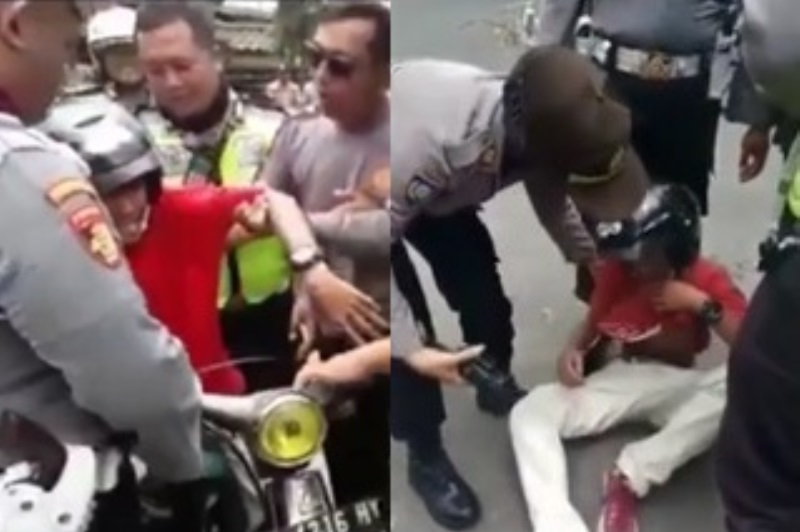 Viral Kelakuan Pemuda Saat Ditilang Nangis Kejer Sampai Harus Dibujuk Polisi