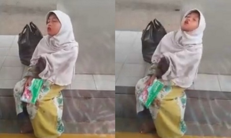 Viral Video Bocah Perempuan Ngantuk Berat Saat Berjualan Tisu Netizen Dibuat Terenyuh