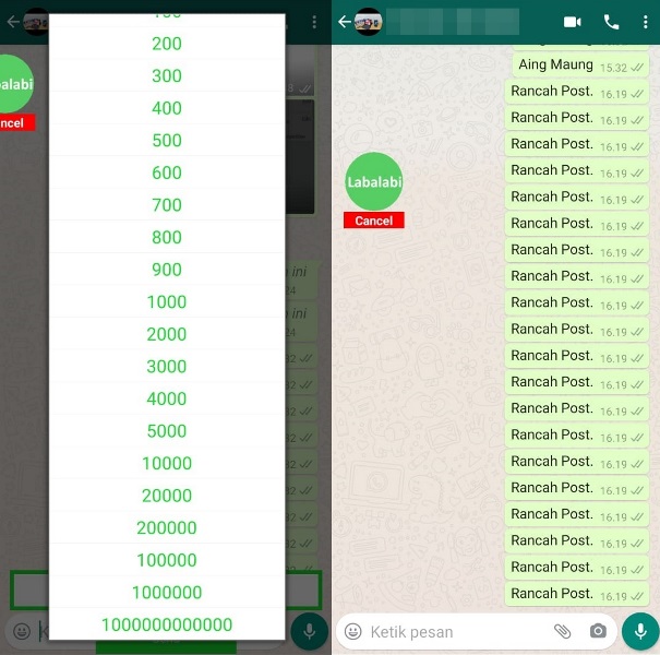 Cara Spam Chat WA