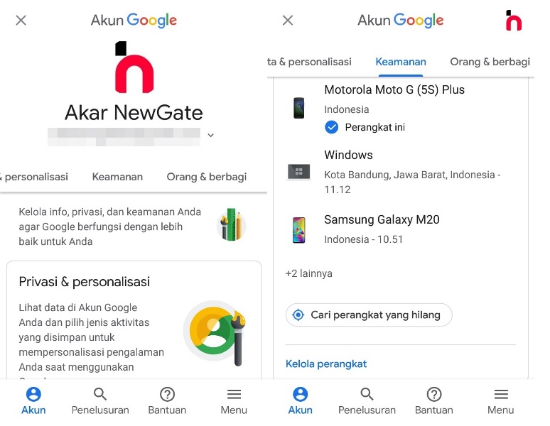 Cara menghapus akun Google di HP lain