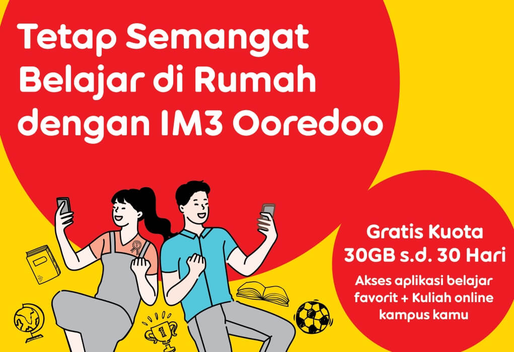 Indosat Ooredoo Berikan Kuota Internet Gratis Selama 30 hari Untuk Belajar di Rumah