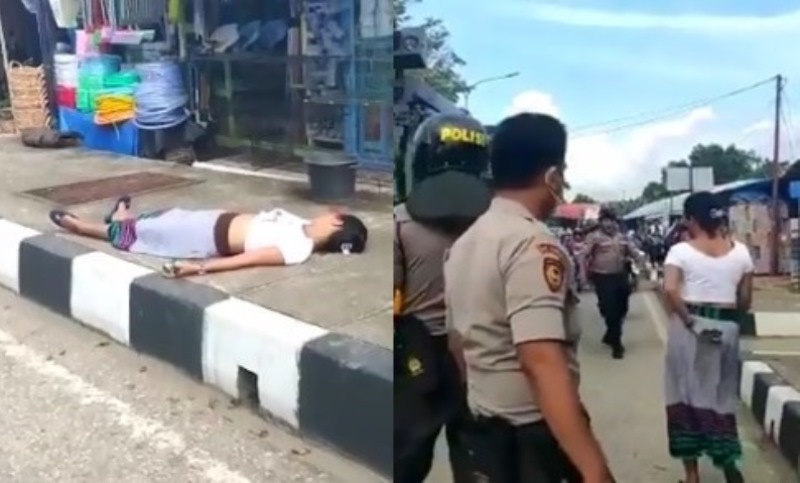 VIRAL Aksi Emak emak Ngeprank Polisi Sempat Diduga Terinfeksi Corona Karena Pingsan di Trotoar