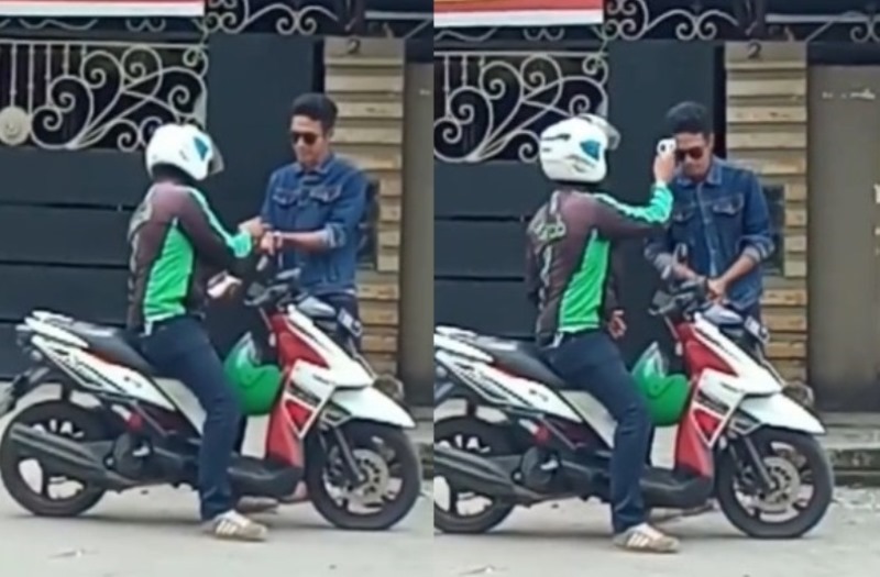 VIRAL Driver Ojol Beri Hand Sanitizer dan Cek Suhu Tubuh Penumpang Untuk Antisipasi Covid 19