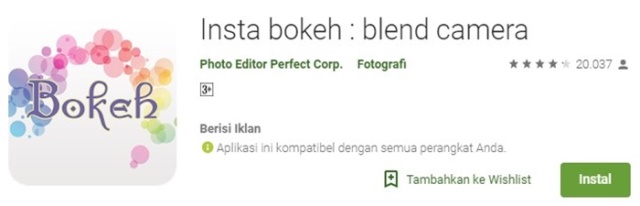Aplikasi kamera bokeh Insta Bokeh