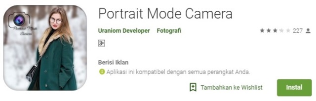 Aplikasi kamera bokeh Potrait Mode Camera