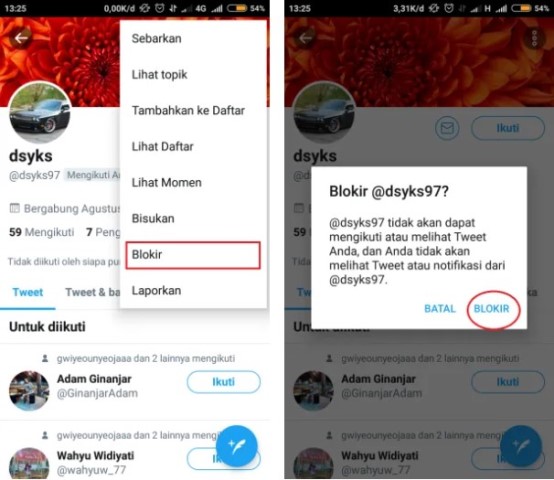 Cara memblokir followers Twitter 1