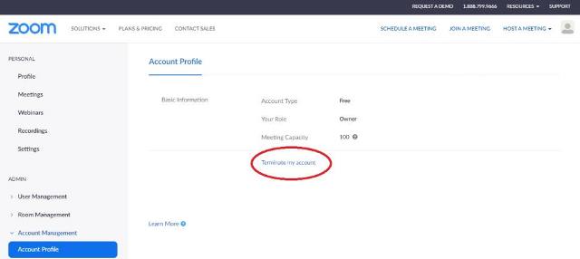 Cara menghapus akun Zoom secara permanen