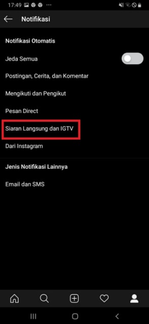 Cara nonaktifkan notifikasi live di Instagram