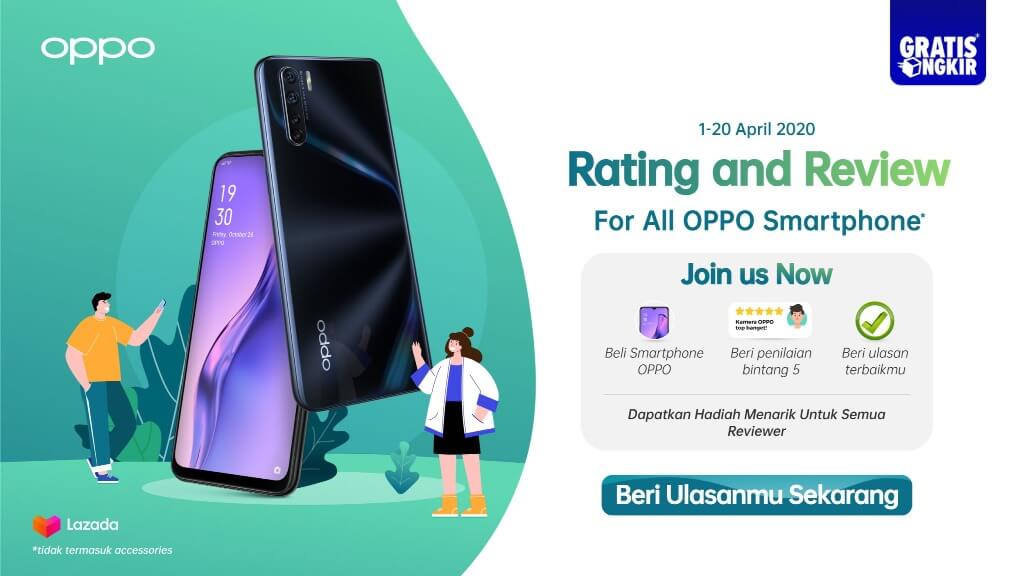 Oppo Gratiskan Ongkos Kirim Toko Resmi di Lazada