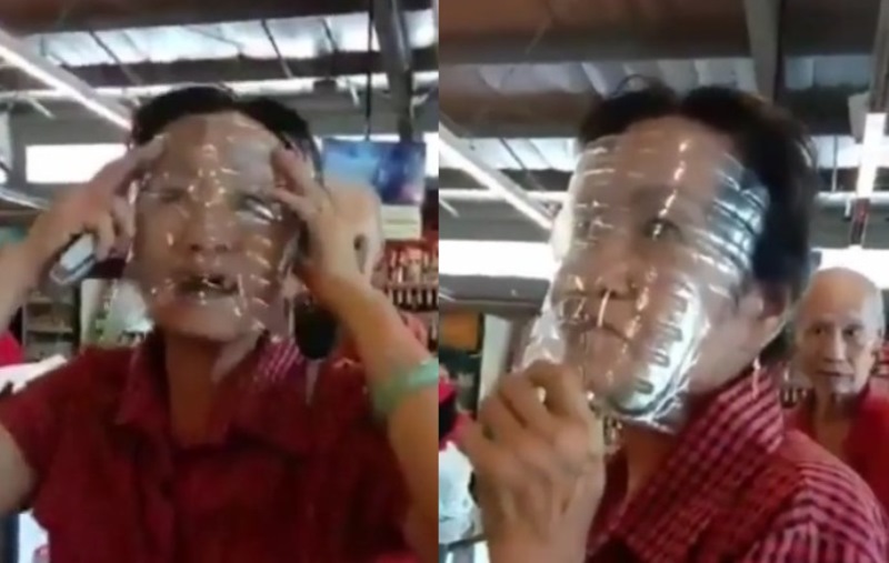 Stok Langka Emak emak ini Gunakan Botol Plastik Bekas Untuk Pengganti Masker
