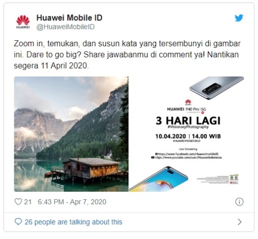 Tanggal peluncuran Huawei P40 Pro di Indonesia