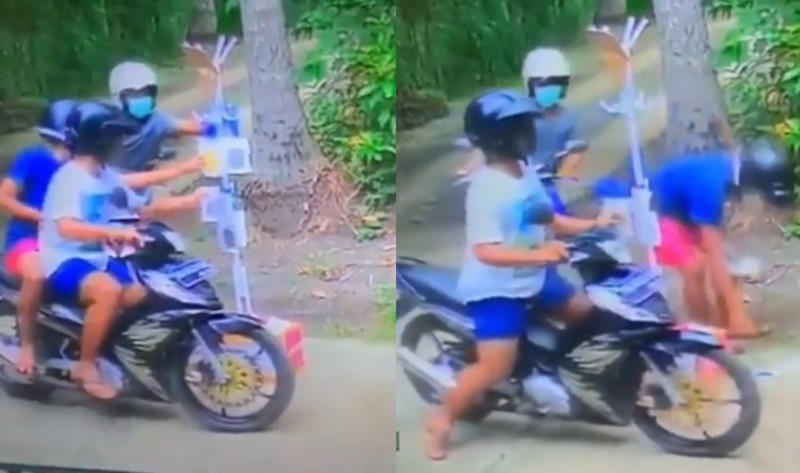 VIRAL Video 3 Pemuda Curi Masker Gratis di Pinggir Jalan