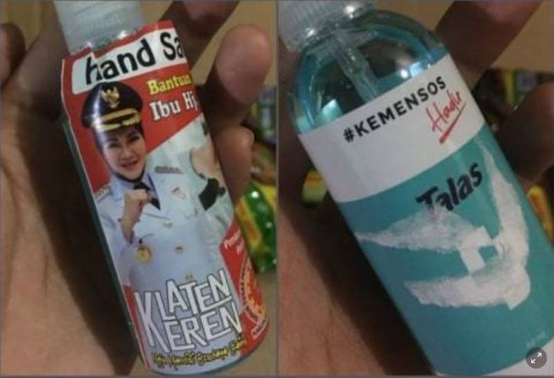 Viral Hand Sanitizer Bantuan dari Kemensos Ditempeli Stiker Bupati Klaten