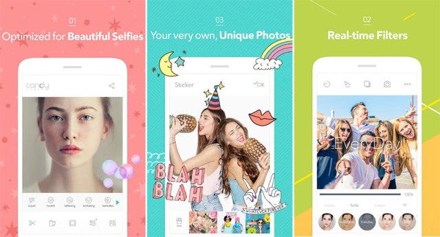 Aplikasi kamera selfie Candy Camera