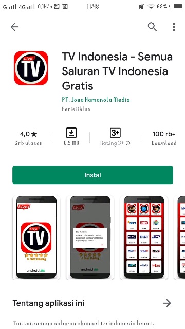 Aplikasi nonton tv TV Indonesia Semua saluran TV Indonesia Gratis