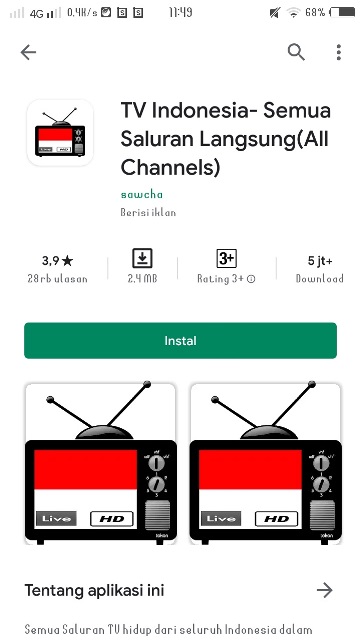 Aplikasi nonton tv TV Indonesia Semua saluran langsung