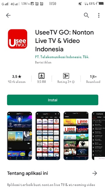 Aplikasi nonton tv UseeTV Go