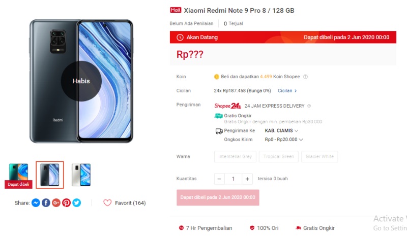 Bocoran harga Xiaomi Redmi Note 9 Pro