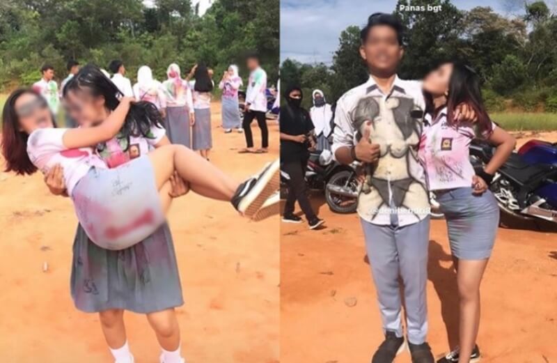 Siswa SMA Nekat Rayakan Kelulusan Saat Pandemi Curat coret Seragam dengan Gambar Vulgar