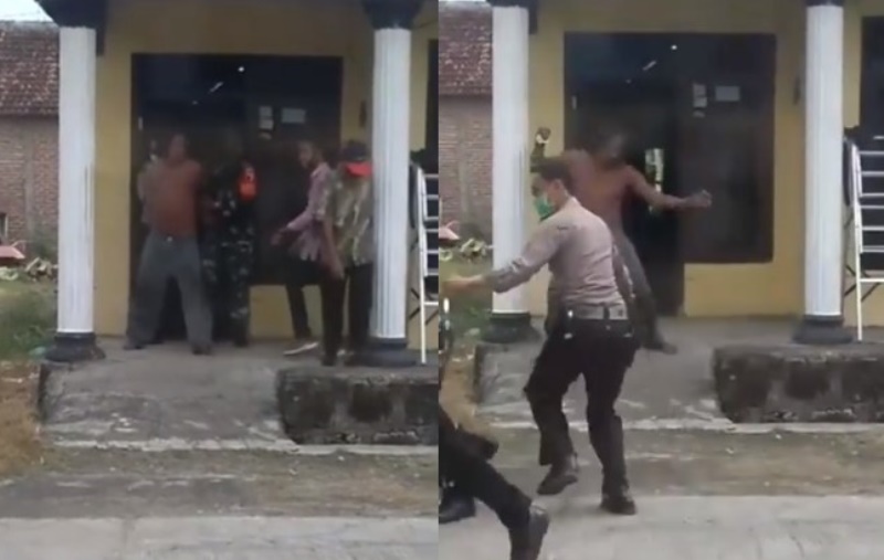 VIRAL Aparat Kocar-kacir Saat Pria yang Hendak Diamankan Berubah Seperti Monster VIRAL Aparat Lari Kocar kacir Saat Pria yang Hendak Diamankan Bertingkah Seperti Monster