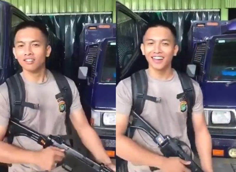 VIRAL Video Seorang Polisi Kokang Senjata Tapi Malah Dihujat Kenapa