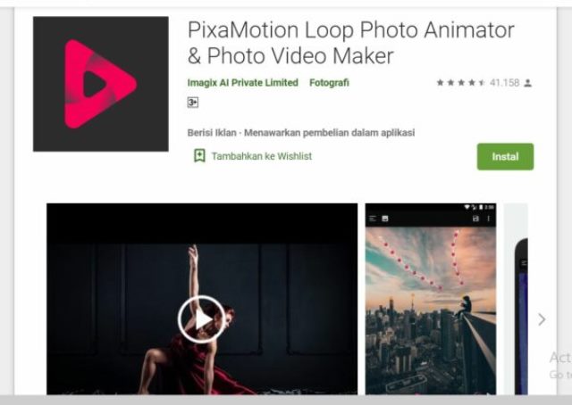 Aplikasi foto bergerak PixaMotion Loop Photo Animator