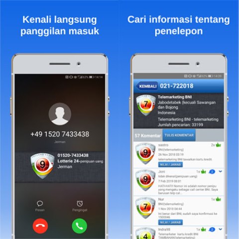 Aplikasi pelacak nomor Hp Callere ID Block Tellows