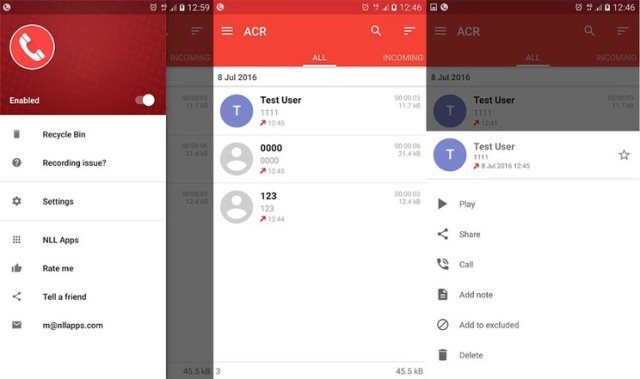 Aplikasi perekam panggilan telepon Call Recorder ACR