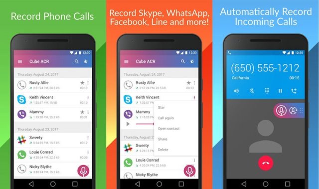 Aplikasi perekam panggilan telepon Cube Call Recorder