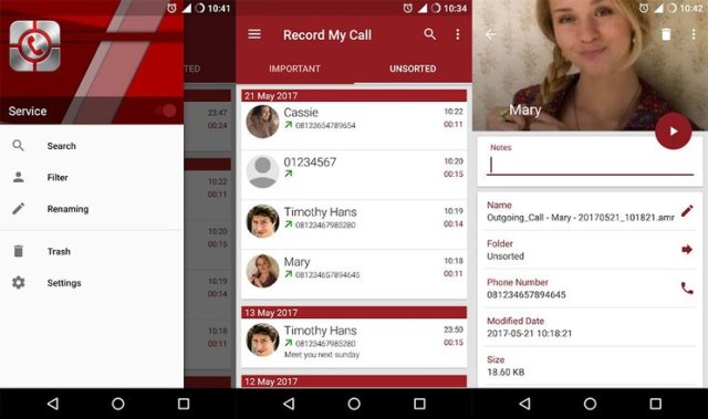 Aplikasi perekam panggilan telepon RMC Android Call Recorder