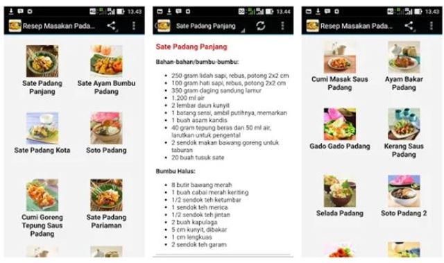 Aplikasi resep masakan Aneka Resep Masakan Padang