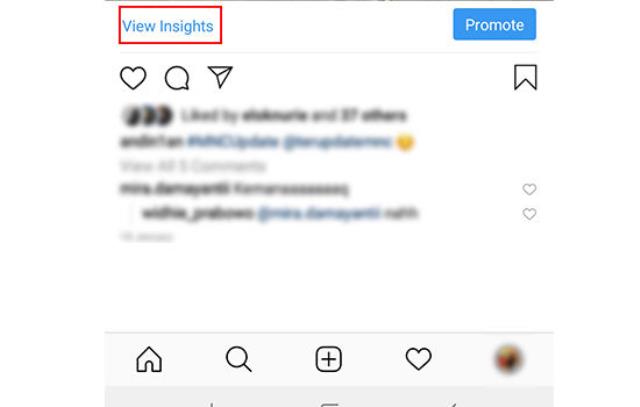 Di bawah postingan gambar klik View Insights