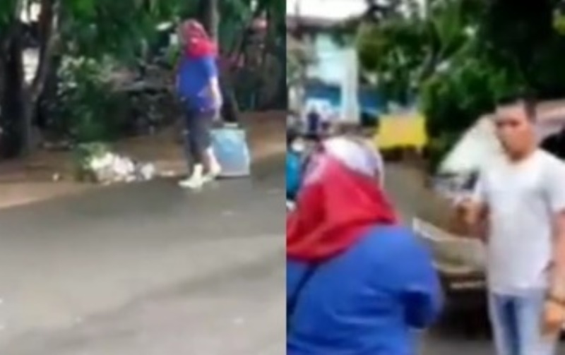 Emak emak Ditegur Warga Karena Buang Sampah Sembarangan Ujungnya Malah Teriak Minta Tolong