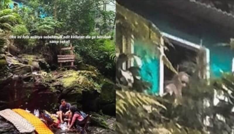 Seram Beredar Foto Sosok Misterius Berwajah Pucat di Curug Gunung Salak