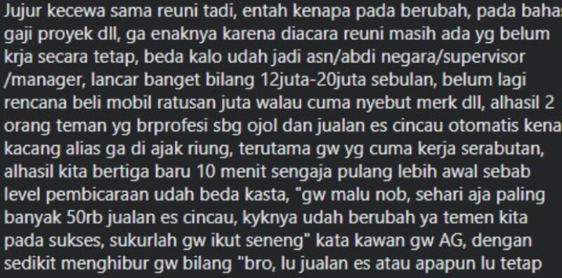 VIRAL Curhat Warganet Saat Momen Reuni Kecewa Karena Malah Jadi Ajang Pamer Harta