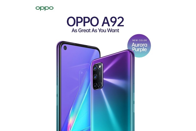 Varian warna baru Oppo A92 Aurora Purple