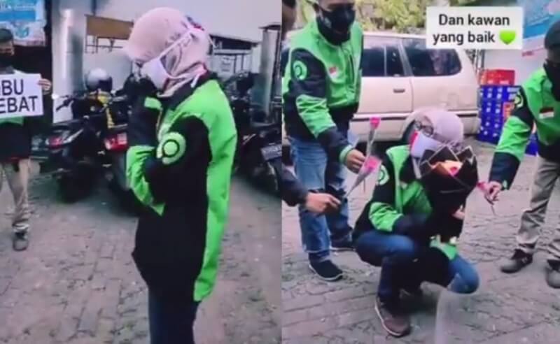 Viral Driver Ojol Wanita Diberi Kejutan Ulang Tahun Oleh Teman Seprofesinya Terharu Banget