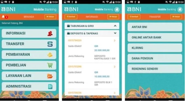 Aplikasi M Banking BNI Mobile Banking