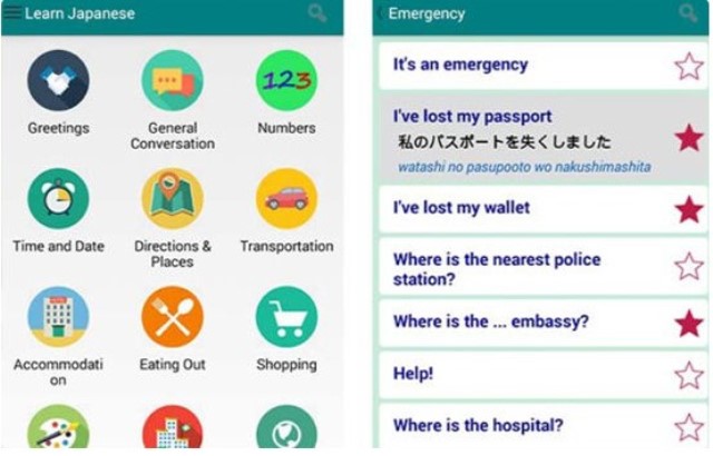 Aplikasi belajar bahasa Jepang Learn Japanese Offline