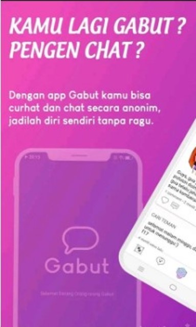 Aplikasi chat anonim Gabut Chat dan Curhat