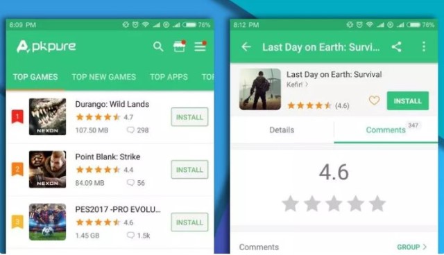 Aplikasi download selain play store bernama APKPure