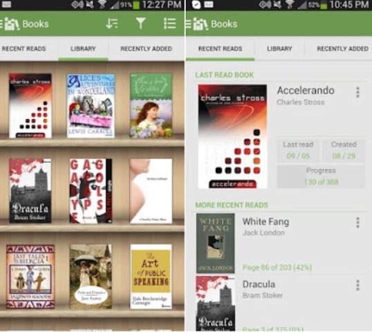 Aplikasi novel Android Aldiko Book Reader