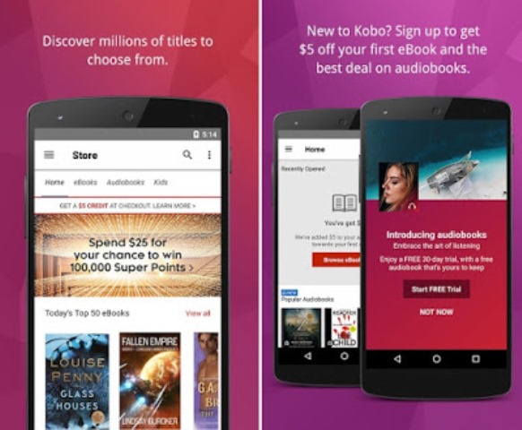 Aplikasi novel Android Kobo Books
