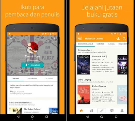 Aplikasi novel Android Wattpad