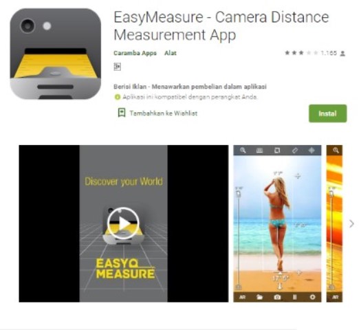 Aplikasi pengukur jarak EasyMeasure