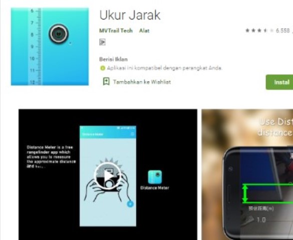 Aplikasi pengukur jarak Ukur Jarak