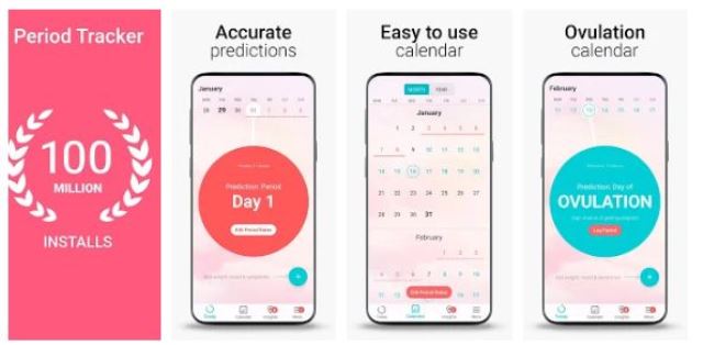 Aplikasi siklus menstruasi Periode Tracker Flo